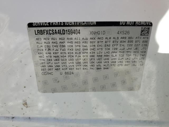 LRBFXCSA4LD159404 - 2020 BUICK ENVISION ESSENCE Սպիտակ լուսանկար 13