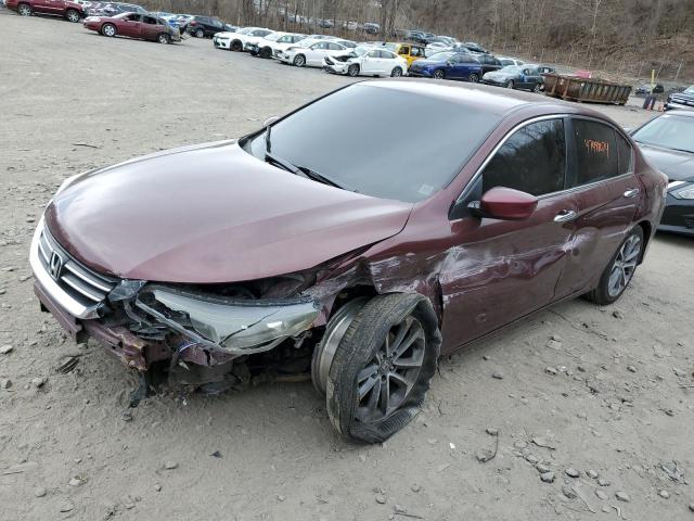 1HGCR2F5XFA070949 - 2015 HONDA ACCORD SPORT MAROON photo 1