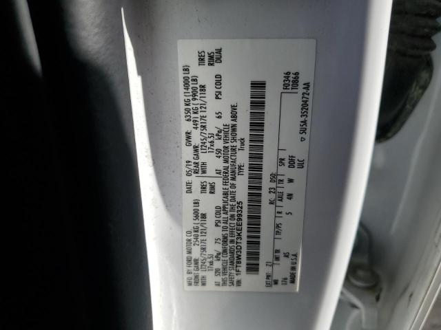 1FT8W3DT3KEE99325 - 2019 FORD F350 SUPER DUTY WHITE photo 13