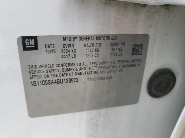 1G11C5SA4GU130972 - 2016 CHEVROLET MALIBU LIM LT 白色 照片 13