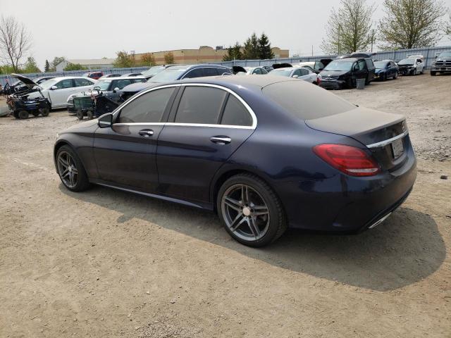 55SWF6GB0FU007087 - 2015 MERCEDES-BENZ C 400 4MATIC BLUE photo 2