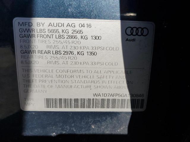 WA1D7AFP5GA130846 - 2016 AUDI Q5 PREMIUM PLUS S-LINE BLUE photo 12