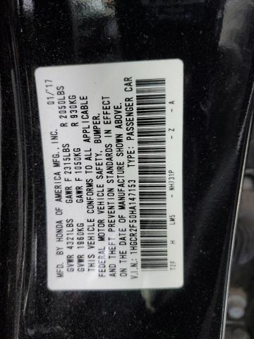 1HGCR2F50HA147153 - 2017 HONDA ACCORD SPORT BLACK photo 12