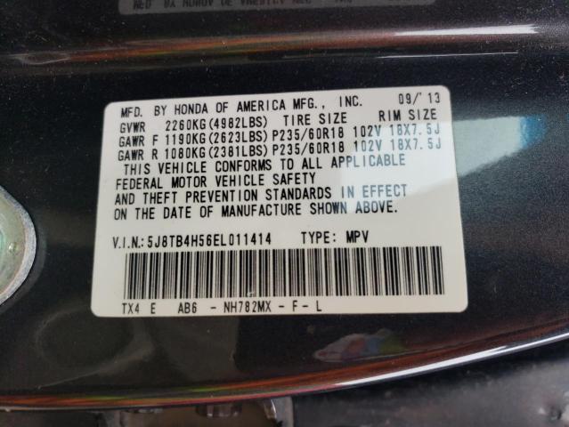 5J8TB4H56EL011414 - 2014 ACURA RDX TECHNOLOGY GRAY photo 13