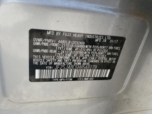 JF2SJABC6HH548179 - 2017 SUBARU FORESTER 2.5I SILVER photo 14