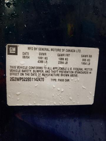 2G2WP522851142470 - 2005 PONTIAC GRAND PRIX 蓝色 照片 12