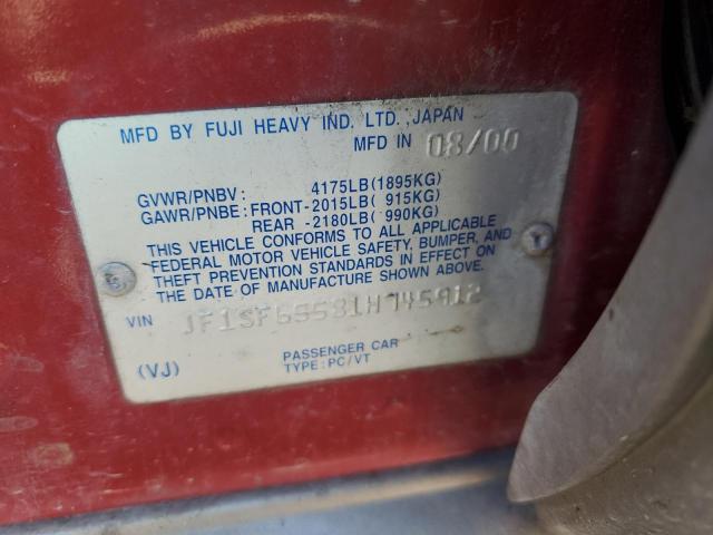 JF1SF65581H745912 - 2001 SUBARU FORESTER S RED photo 14