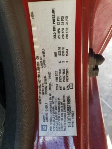 1GTDT146858176896 - 2005 GMC CANYON RED photo 12