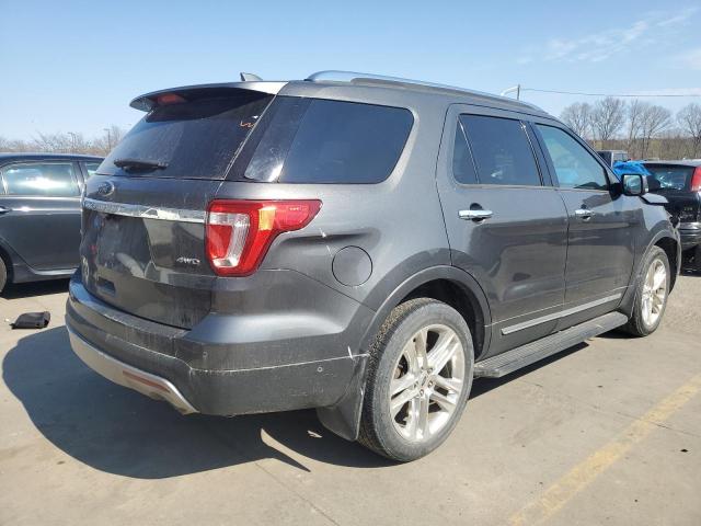 1FM5K8F87HGA09501 - 2017 FORD EXPLORER LIMITED GRAY photo 3