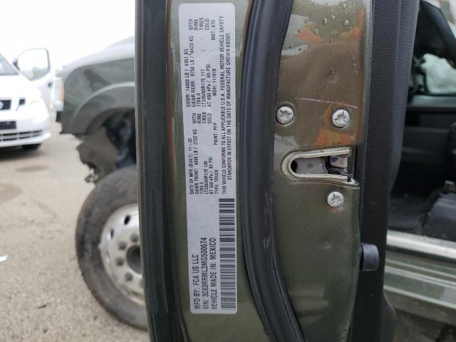 3C63RRML3MG500674 - 2021 RAM 3500 LARAMIE GREEN photo 10