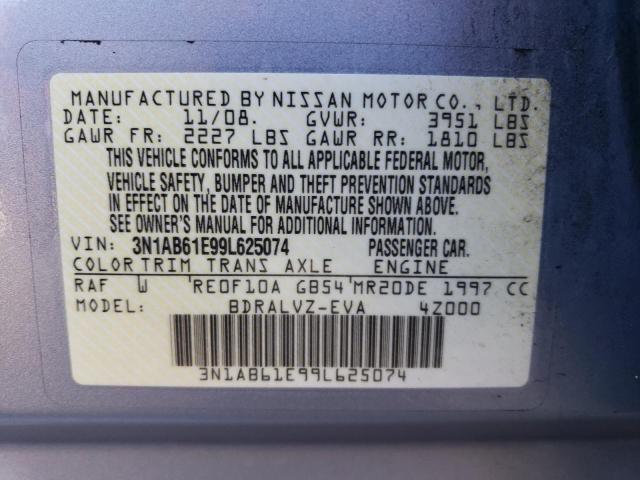 3N1AB61E99L625074 - 2009 NISSAN SENTRA 2.0 BLUE photo 13