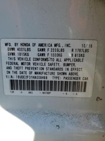 19UDE2F31HA008468 - 2017 ACURA ILX BASE WATCH PLUS WHITE photo 12