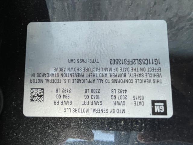 1G11C5SL2FF313503 - 2015 CHEVROLET MALIBU 1LT BLACK photo 10