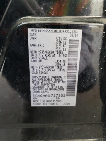 5N1AR2MN4EC727302 - 2014 NISSAN PATHFINDER S 黑色 照片 13