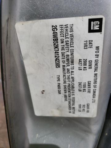 2G4WB52K741242385 - 2004 BUICK REGAL LS 银色 照片 12