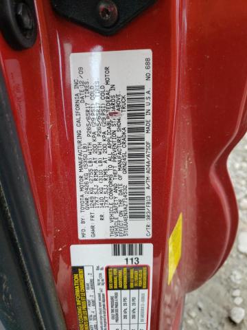 5TEUU4EN3AZ714532 - 2010 TOYOTA TACOMA ACCESS CAB წითელი ფოტო 12