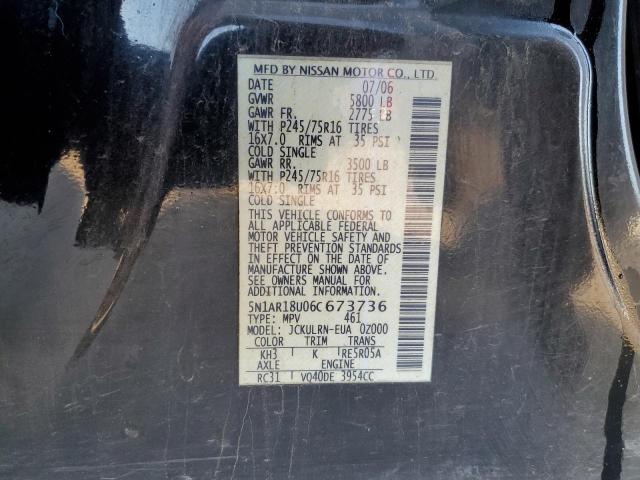 5N1AR18U06C673736 - 2006 NISSAN PATHFINDER LE 黑色 照片 13