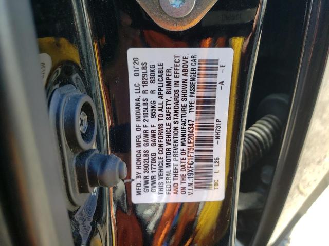 19XFC1F75LE204347 - 2020 HONDA CIVIC EXL 黑色 照片 13