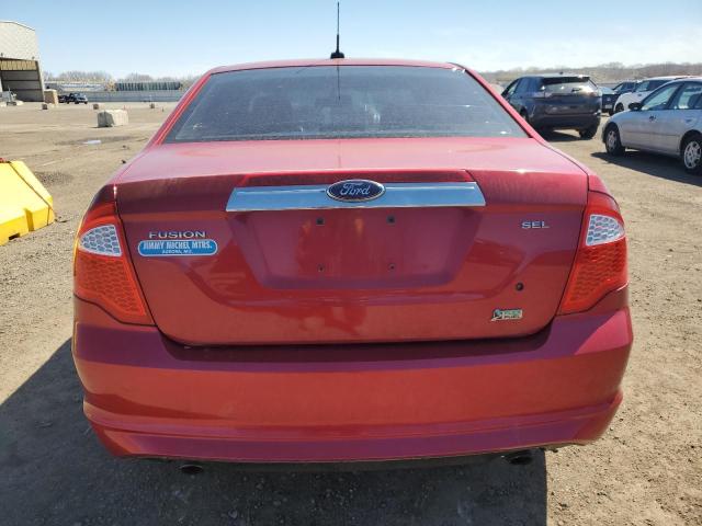 3FAHP0JG7AR297043 - 2010 FORD FUSION SEL RED photo 6