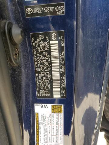 JTKDE167870149482 - 2007 TOYOTA SCION TC BLUE photo 12