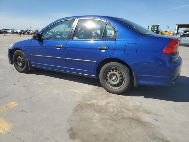 1HGES16335L015266 - 2005 HONDA CIVIC DX VP BLUE photo 2