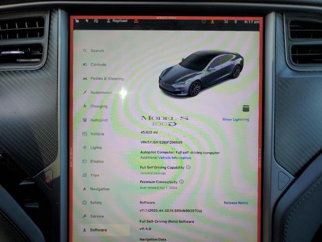 5YJSA1E26JF296585 - 2018 TESLA MODEL S GRAY photo 9