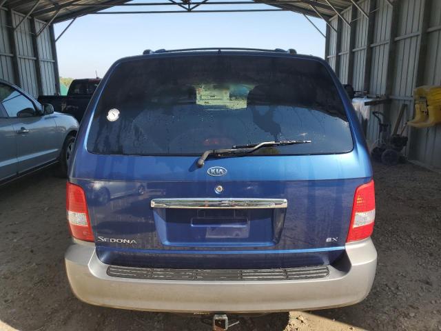 KNDUP132856739640 - 2005 KIA SEDONA EX BLUE photo 6