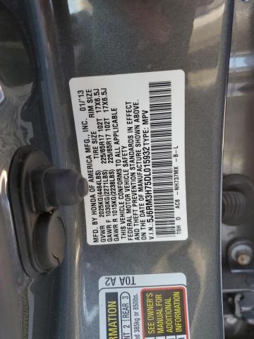 5J6RM3H75DL015932 - 2013 HONDA CR-V EXL GRAY photo 12