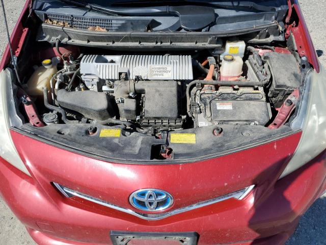 JTDZN3EU1EJ001486 - 2014 TOYOTA PRIUS V RED photo 11