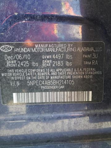 5NPEC4AB5BH214105 - 2011 HYUNDAI SONATA SE BLUE photo 12