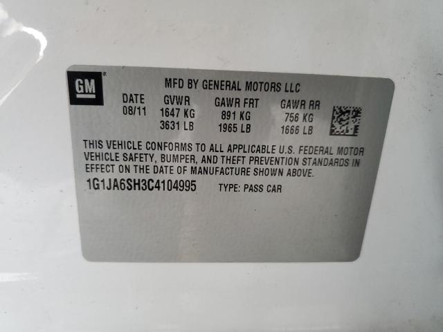 1G1JA6SH3C4104995 - 2012 CHEVROLET SONIC LS 白色 照片 12