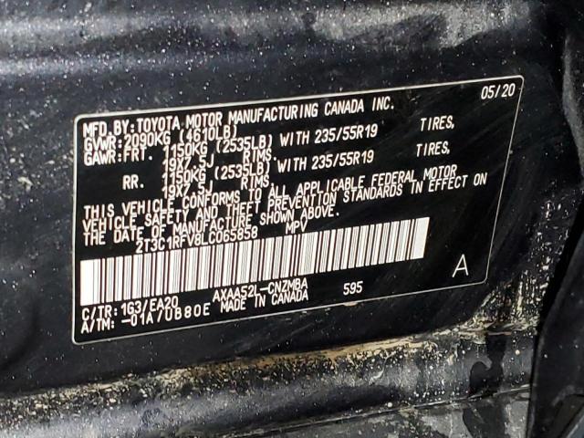 2T3C1RFV8LC065858 - 2020 TOYOTA RAV4 XLE PREMIUM GRAY photo 12