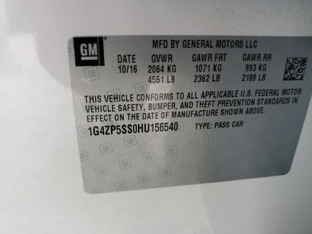 1G4ZP5SS0HU156540 - 2017 BUICK LACROSSE ESSENCE WHITE photo 12