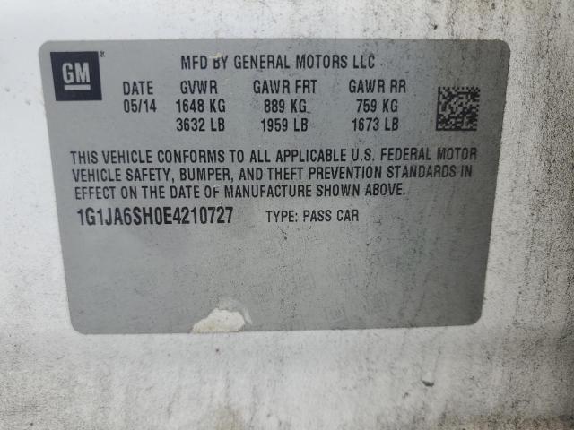 1G1JA6SH0E4210727 - 2014 CHEVROLET SONIC LS 白色 照片 12