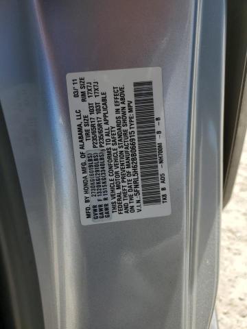 5FNRL5H62BB066915 - 2011 HONDA ODYSSEY EXL SILVER photo 14