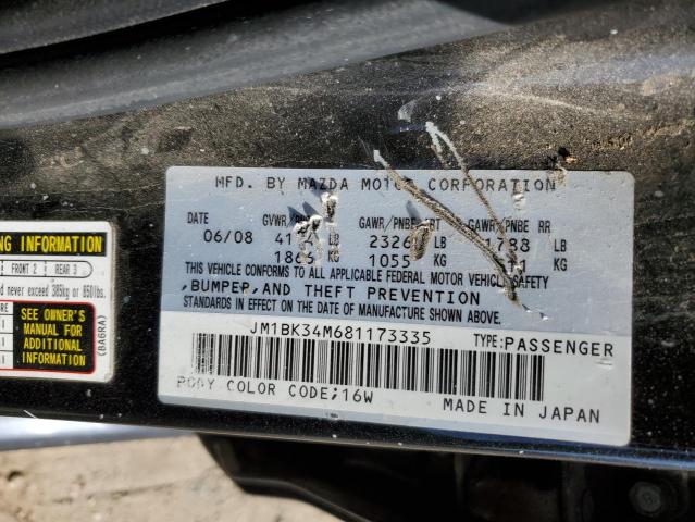 JM1BK34M681173335 - 2008 MAZDA SPEED 3 黑色 照片 12