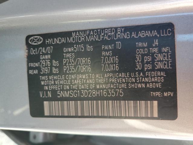 5NMSG13D28H163575 - 2008 HYUNDAI SANTA FE GLS BLUE photo 13