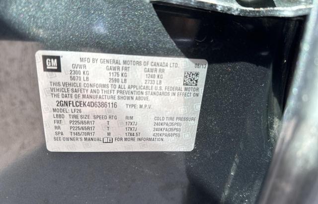 2GNFLCEK4D6386116 - 2013 CHEVROLET EQUINOX LS CHARCOAL photo 10