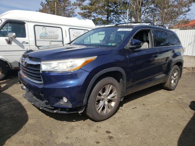 5TDJKRFH4FS127730 - 2015 TOYOTA HIGHLANDER XLE BLUE photo 1