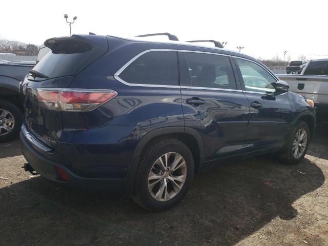 5TDJKRFH4FS127730 - 2015 TOYOTA HIGHLANDER XLE BLUE photo 3