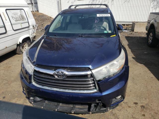 5TDJKRFH4FS127730 - 2015 TOYOTA HIGHLANDER XLE BLUE photo 5