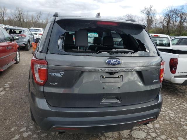 1FM5K8D84HGB63201 - 2017 FORD EXPLORER XLT GRAY photo 6