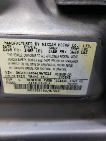 3N1CB51D56L467015 - 2006 NISSAN SENTRA 1.8 TAN photo 12