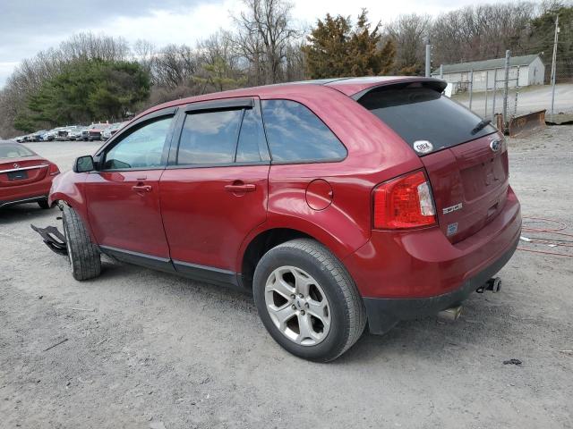 2FMDK4JC0EBA01601 - 2014 FORD EDGE SEL RED photo 2