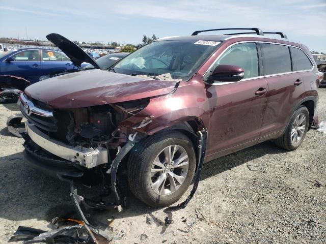 5TDJKRFH2FS191717 - 2015 TOYOTA HIGHLANDER XLE MAROON photo 1