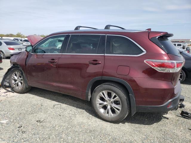 5TDJKRFH2FS191717 - 2015 TOYOTA HIGHLANDER XLE MAROON photo 2