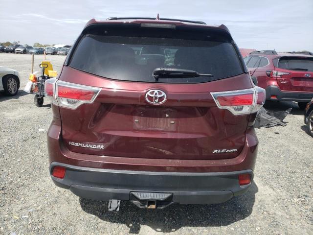 5TDJKRFH2FS191717 - 2015 TOYOTA HIGHLANDER XLE MAROON photo 6