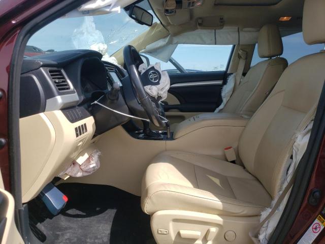 5TDJKRFH2FS191717 - 2015 TOYOTA HIGHLANDER XLE MAROON photo 7