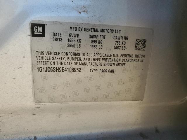 1G1JC6SH9E4108952 - 2014 CHEVROLET SONIC LT SILVER photo 12