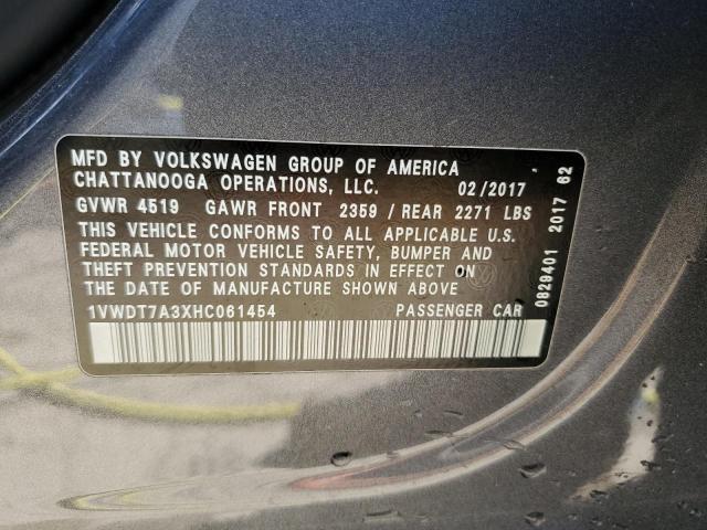 1VWDT7A3XHC061454 - 2017 VOLKSWAGEN PASSAT R-LINE رمادي صورة 13